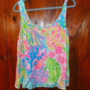 Lilly Pulitzer 100% Silk Cosmos Sleeveless Tank